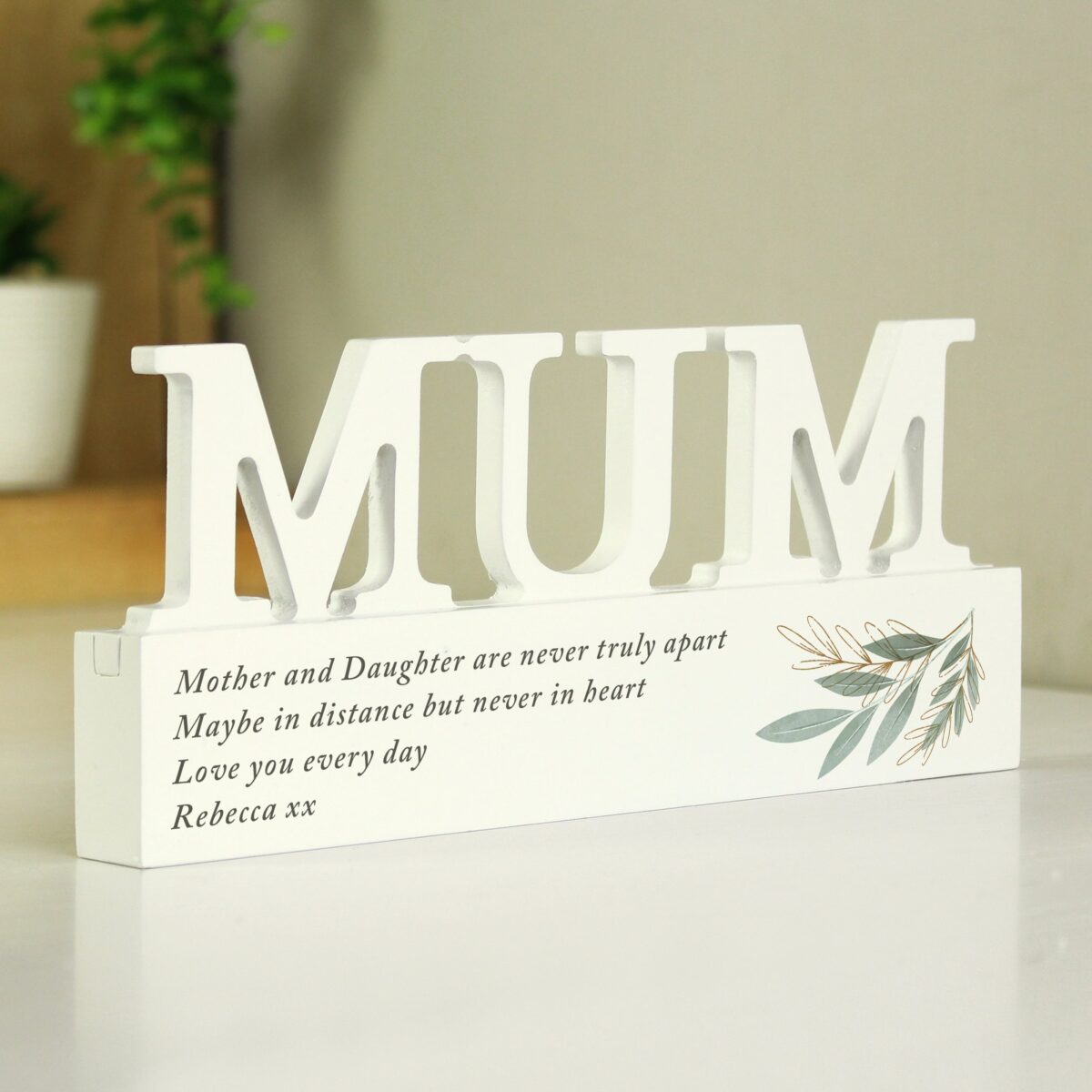 Personalised Botanical Wooden Mum Ornament: 3 - Ornaments By Gift Moments