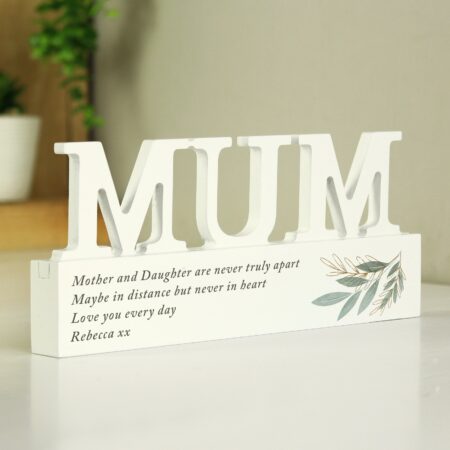Personalised Botanical Wooden Mum Ornament: 3 - Ornaments By Gift Moments