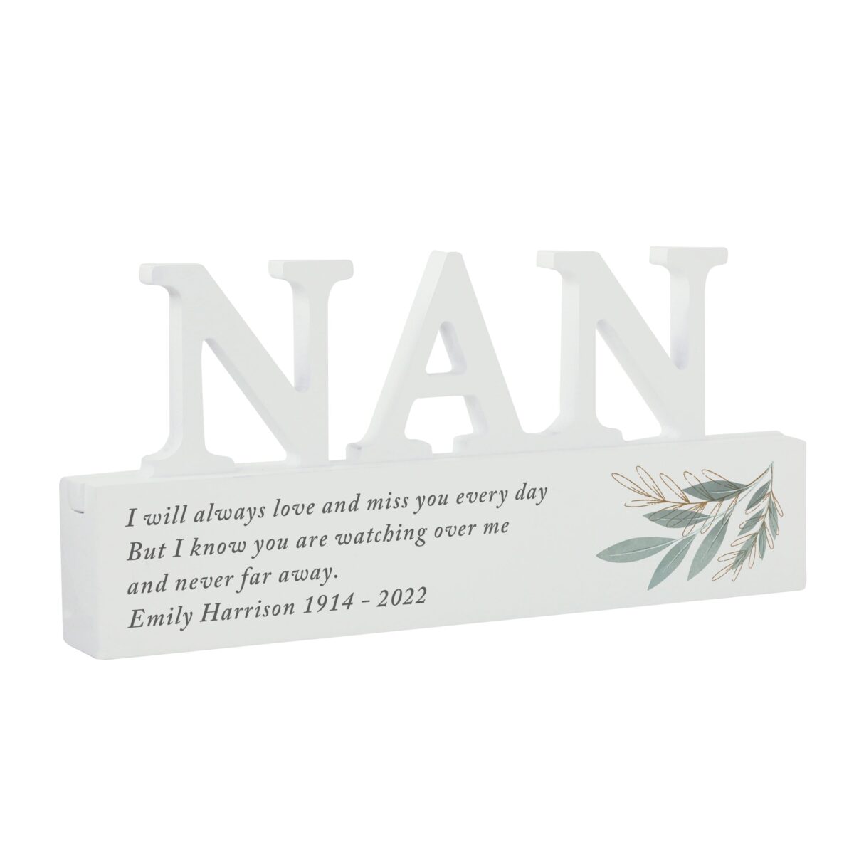 Personalised Botanical Wooden Nan Ornament: 4 - Ornaments By Gift Moments