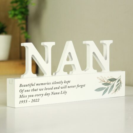 Personalised Botanical Wooden Nan Ornament: 1 - Ornaments By Gift Moments