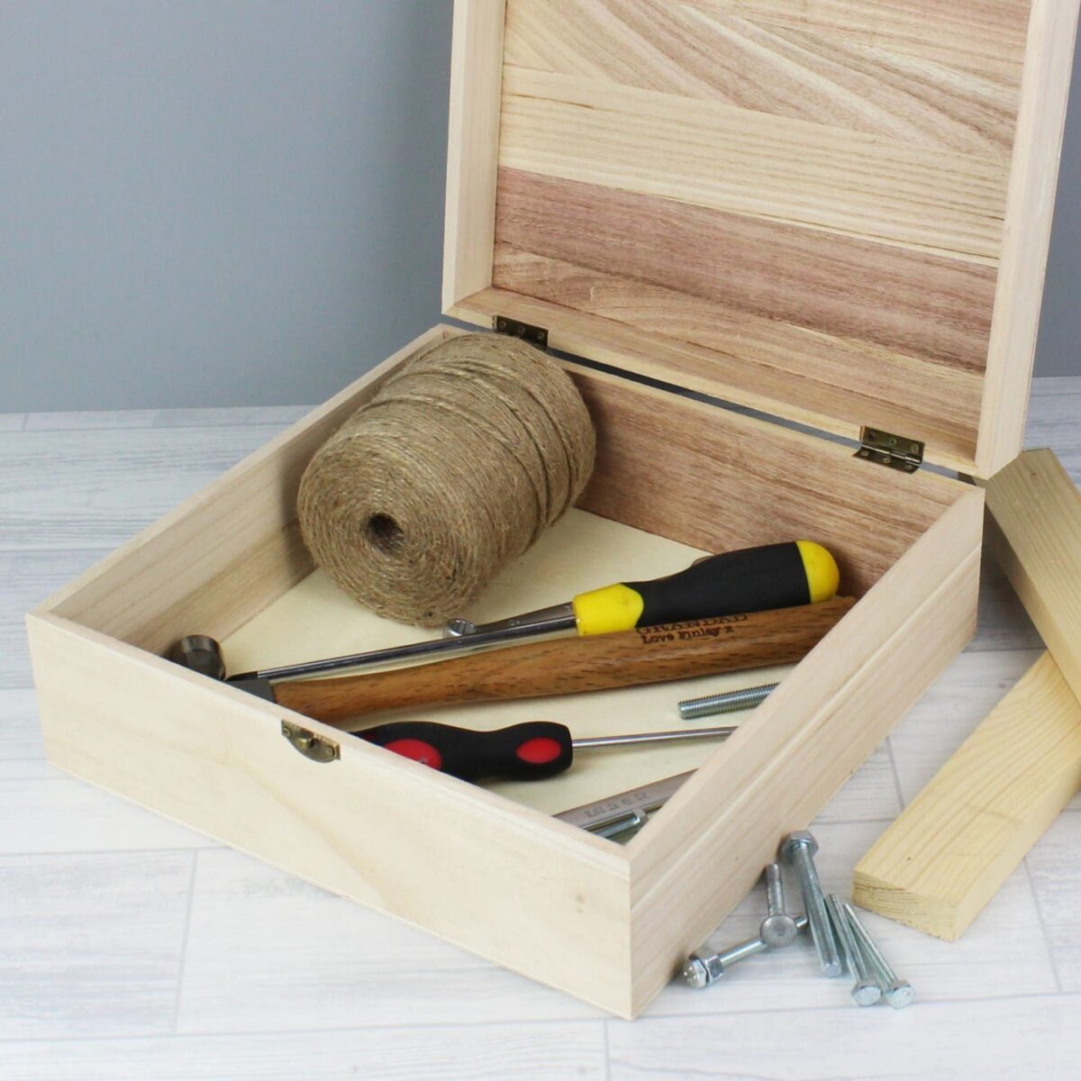 Personalised Box of Man Crap Large Wooden Keepsake Box: 4 - Keepsake Boxes By Gift Moments