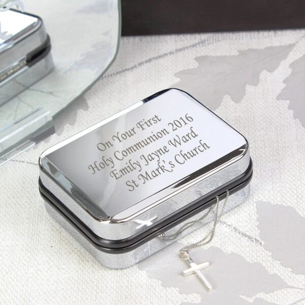 Personalised Box with Silver Cross Necklace: 1 - Necklaces By Gift Moments