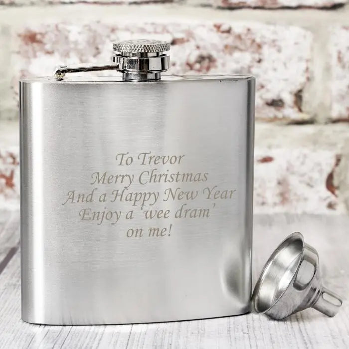 Personalised Boxed Stainless Steel Hip Flask: 4 - Hip Flasks By Gift Moments