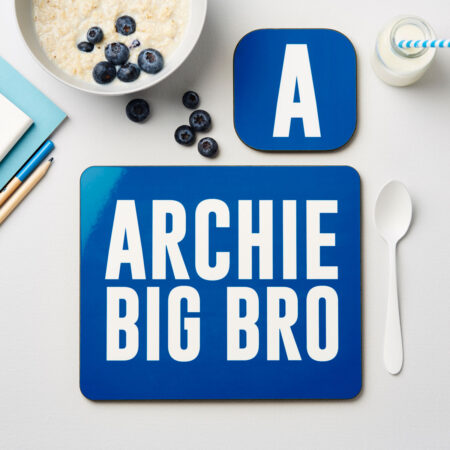 Personalised Boy’s Bro Placemat & Coaster Set: 2 - Placemats By Gift Moments