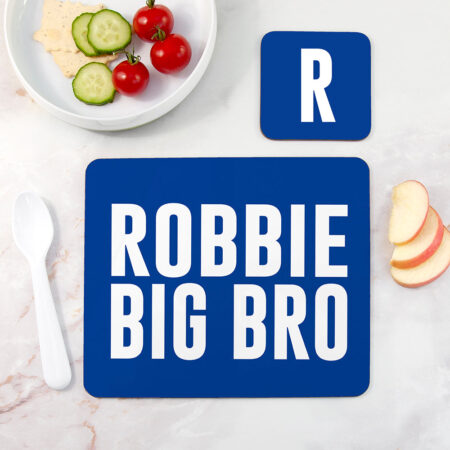 Personalised Boy’s Bro Placemat & Coaster Set: 1 - Placemats By Gift Moments