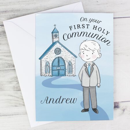 Personalised Boys First Holy Communion Card: 4 - Greeting Cards By Gift Moments