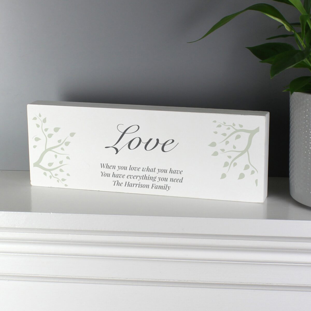 Personalised Branches Wooden Block Sign: 9 - Signs & Plaques By Gift Moments