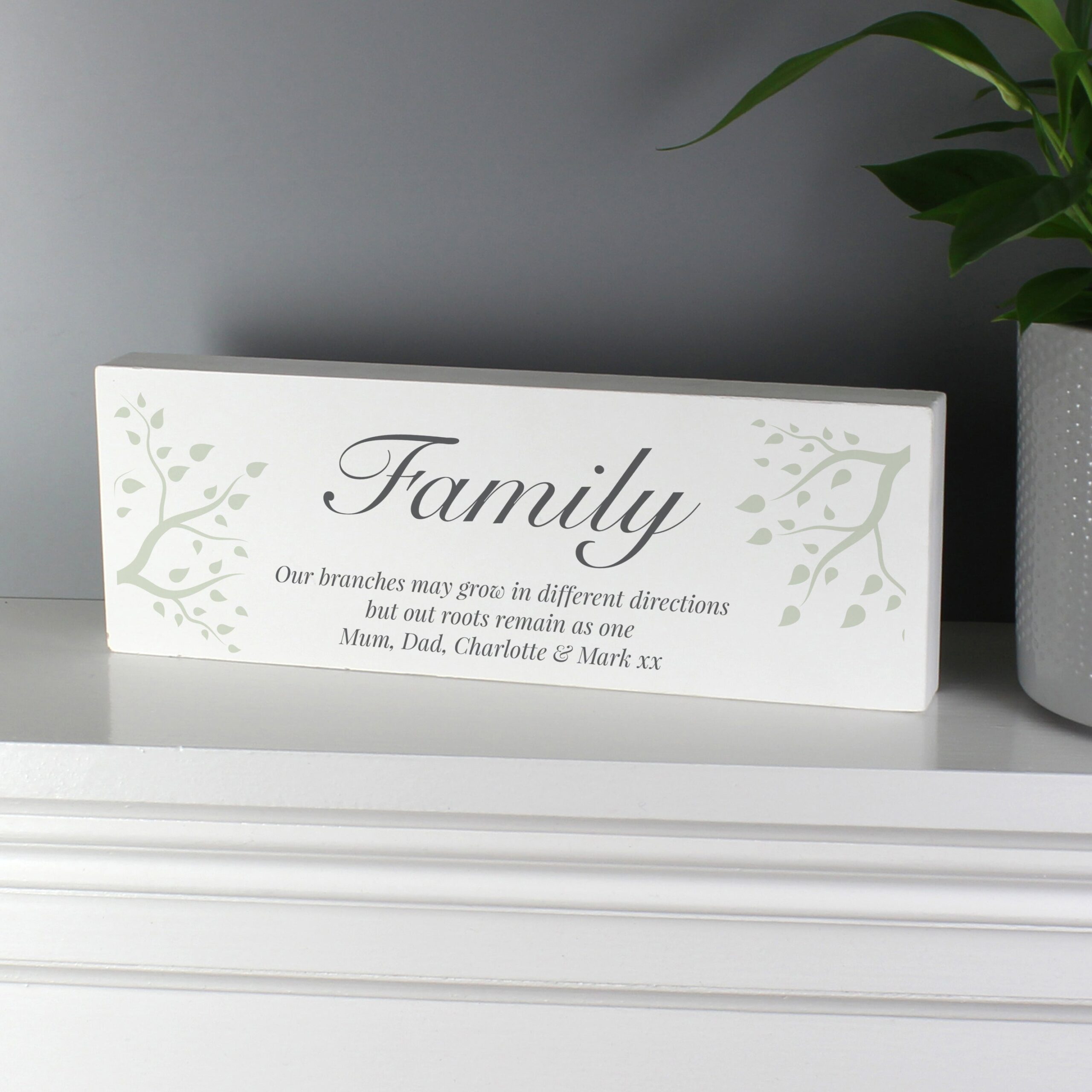 Personalised Branches Wooden Block Sign: 1 - Signs & Plaques By Gift Moments