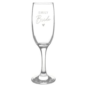 Personalised Bride Flute Glass: 4 - Champagne Flutes By Gift Moments