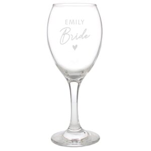 Personalised Bride Wine Glass: 5 - Wine Glasses By Gift Moments