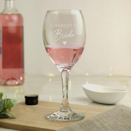 Personalised Bride Wine Glass: 3 - Wine Glasses By Gift Moments