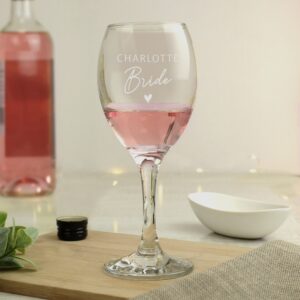 Personalised Bride Wine Glass: 3 - Wine Glasses By Gift Moments