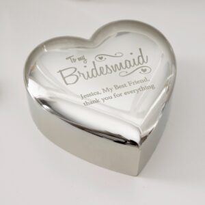 Personalised Bridesmaid Swirls & Hearts Trinket Box: 5 - Trinket Boxes By Gift Moments