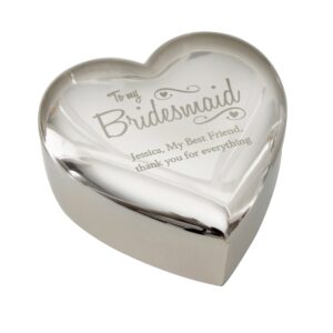 Personalised Bridesmaid Swirls & Hearts Trinket Box: 6 - Trinket Boxes By Gift Moments