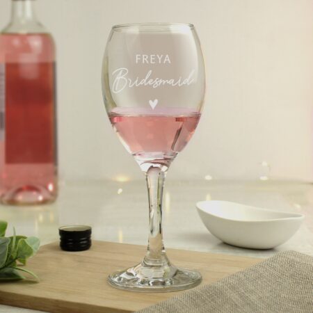 Personalised Bridesmaid Wine Glass: 3 - Wine Glasses By Gift Moments