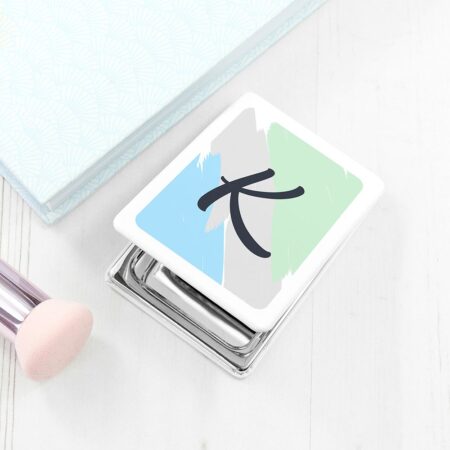 Personalised brush stroke rectangle compact mirrors dusk