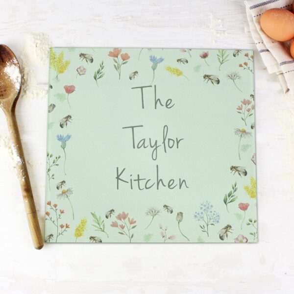 Personalised Busy Bee Glass Chopping Board/Worktop Saver: 3 - Chopping Boards By Gift Moments