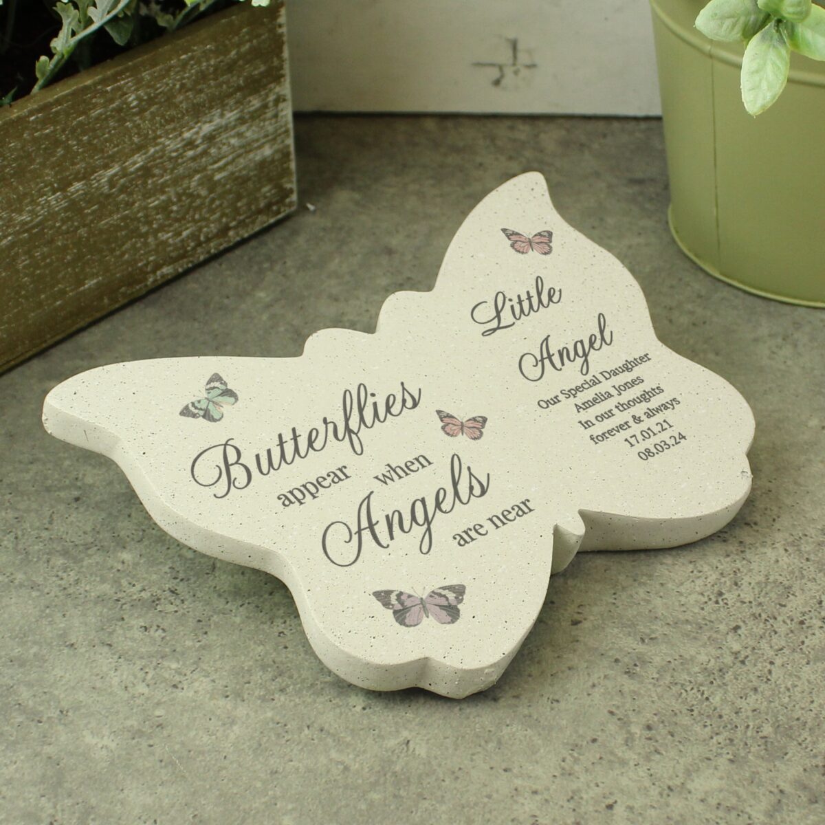Personalised butterflies appear memorial resin butterfly