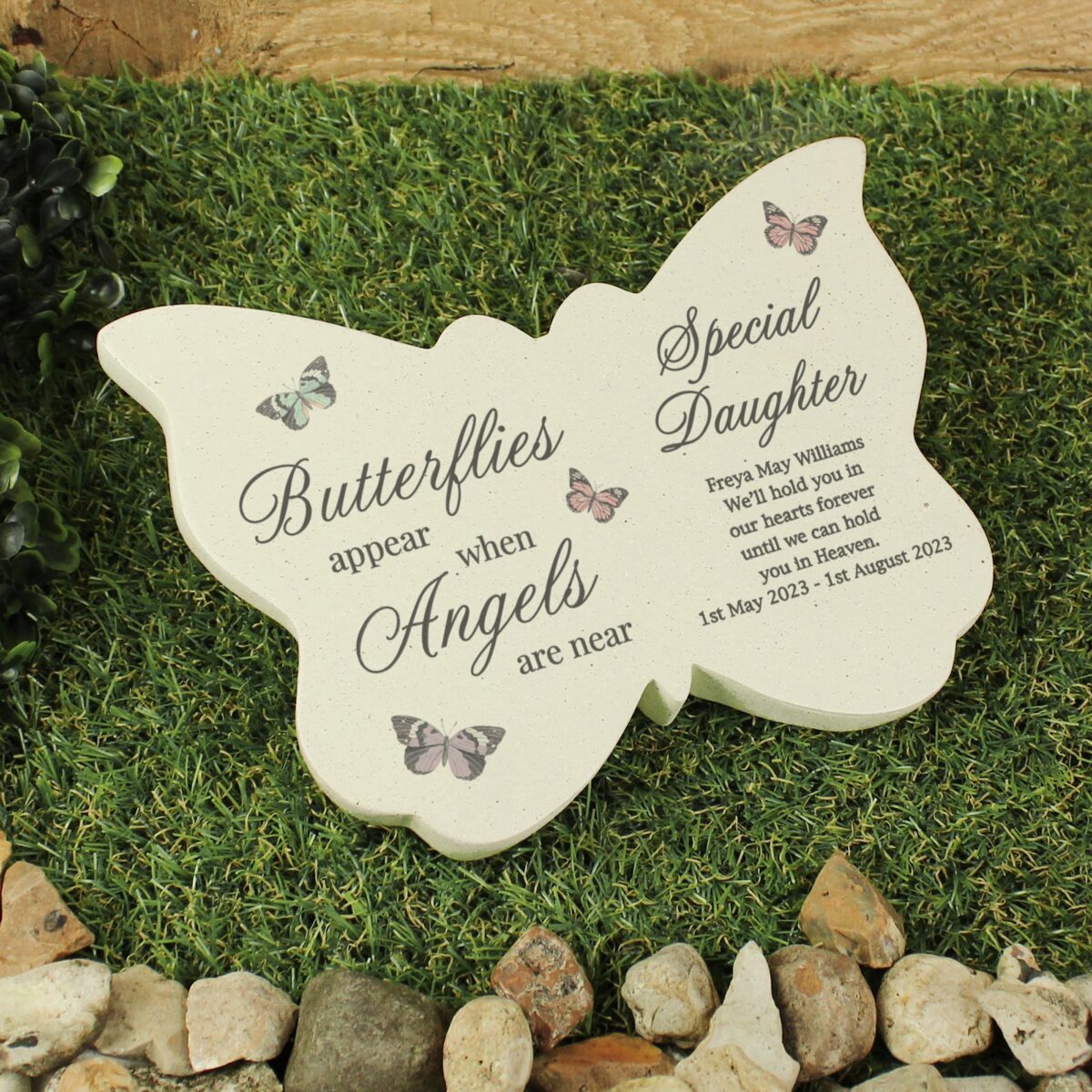 Personalised butterflies appear memorial resin butterfly