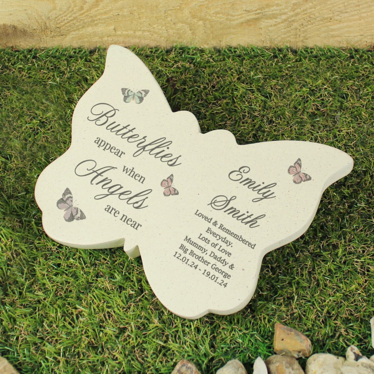 Personalised butterflies appear memorial resin butterfly