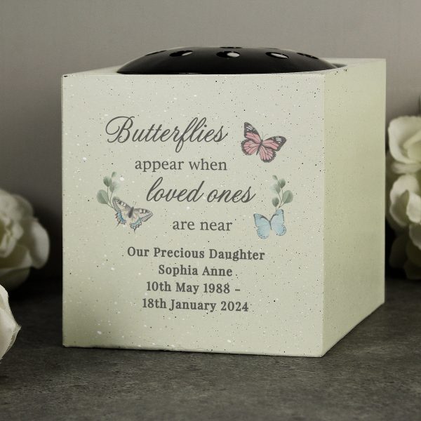 Personalised Butterflies Appear Memorial Vase: 2 - Memorials By Gift Moments