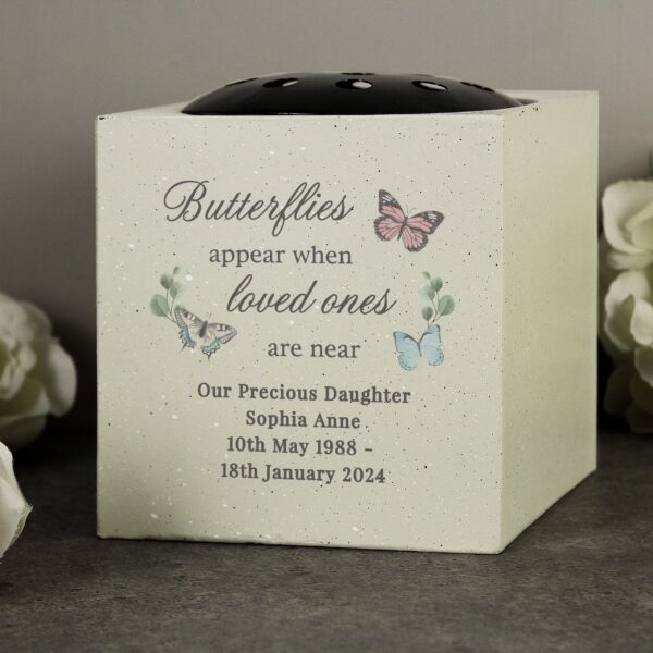 Personalised Butterflies Appear Memorial Vase: 2 - Memorials By Gift Moments