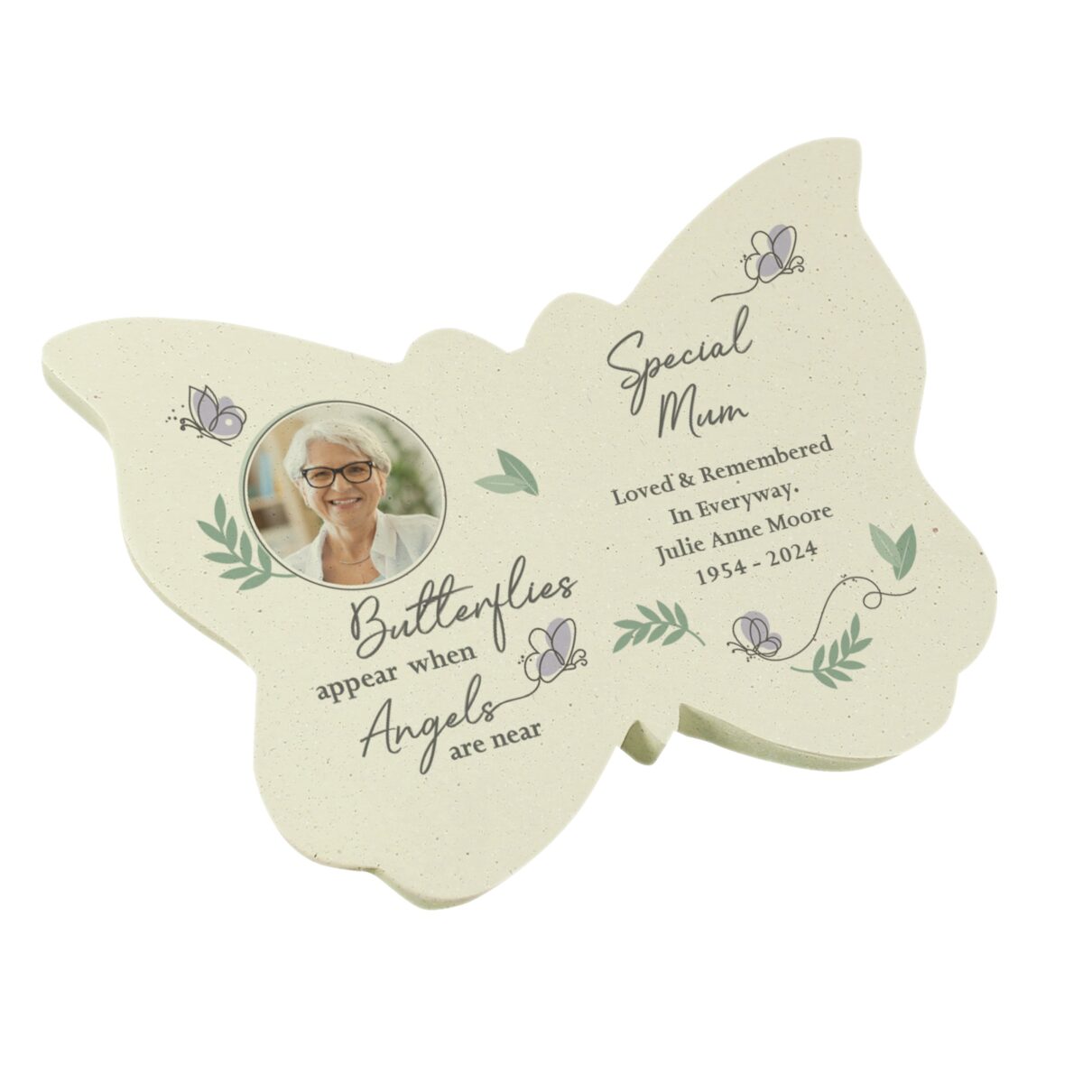 Personalised Butterflies Appear Photo Upload Memorial Resin Butterfly: 5 - Memorials By Gift Moments