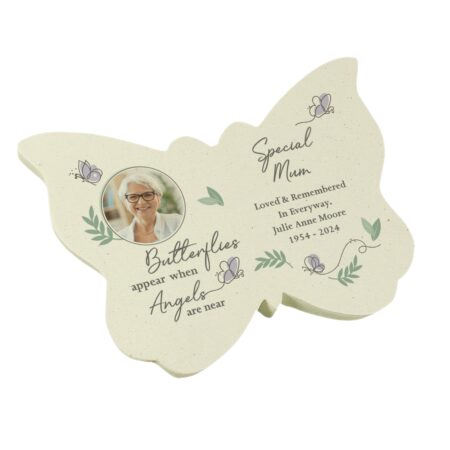 Personalised Butterflies Appear Photo Upload Memorial Resin Butterfly: 5 - Memorials By Gift Moments