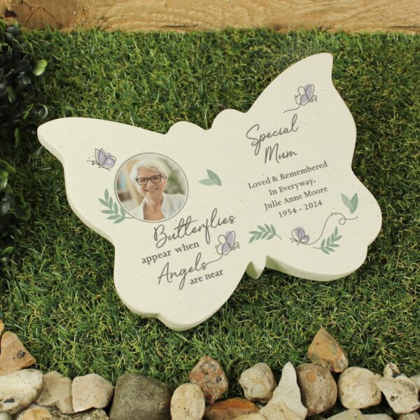 Personalised Butterflies Appear Photo Upload Memorial Resin Butterfly: 2 - Memorials By Gift Moments