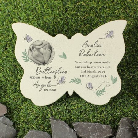 Personalised Butterflies Appear Photo Upload Memorial Resin Butterfly: 4 - Memorials By Gift Moments