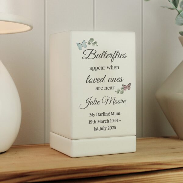 Personalised Butterflies Appear Small Wooden Urn: 1 - Urns By Gift Moments