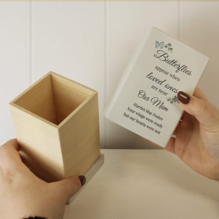 Personalised Butterflies Appear Small Wooden Urn: 6 - Urns By Gift Moments