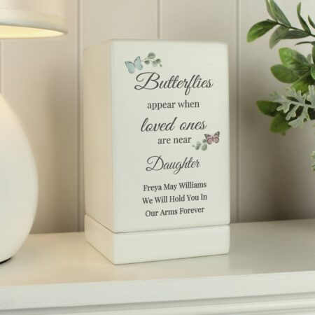 Personalised Butterflies Appear Small Wooden Urn: 3 - Urns By Gift Moments