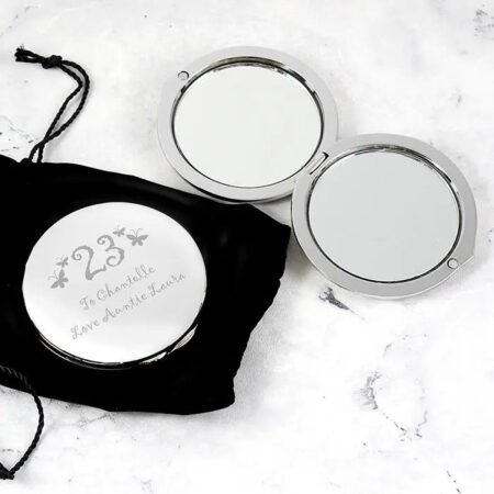 Personalised Butterfly Age Round Compact Mirror: 3 - Compact Mirrors By Gift Moments