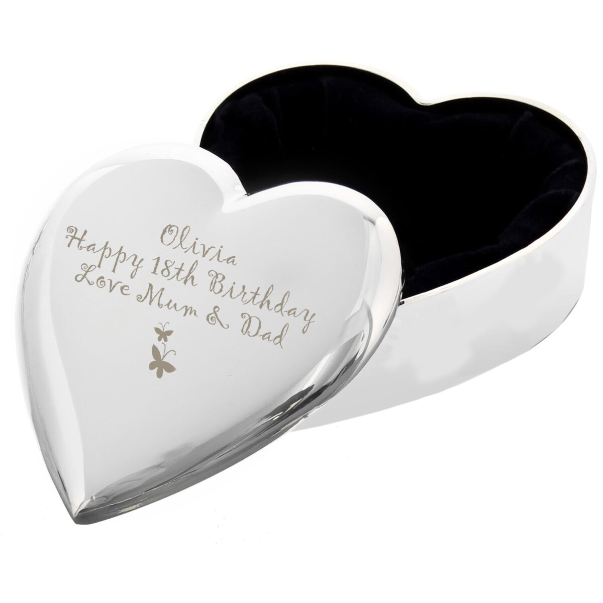 Personalised Butterfly Heart Trinket Box: 5 - Trinket Boxes By Gift Moments