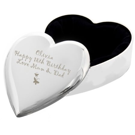 Personalised Butterfly Heart Trinket Box: 5 - Trinket Boxes By Gift Moments