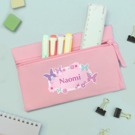 Personalised Butterfly Pencil Case: 3 - Pencil Cases & Sets By Gift Moments