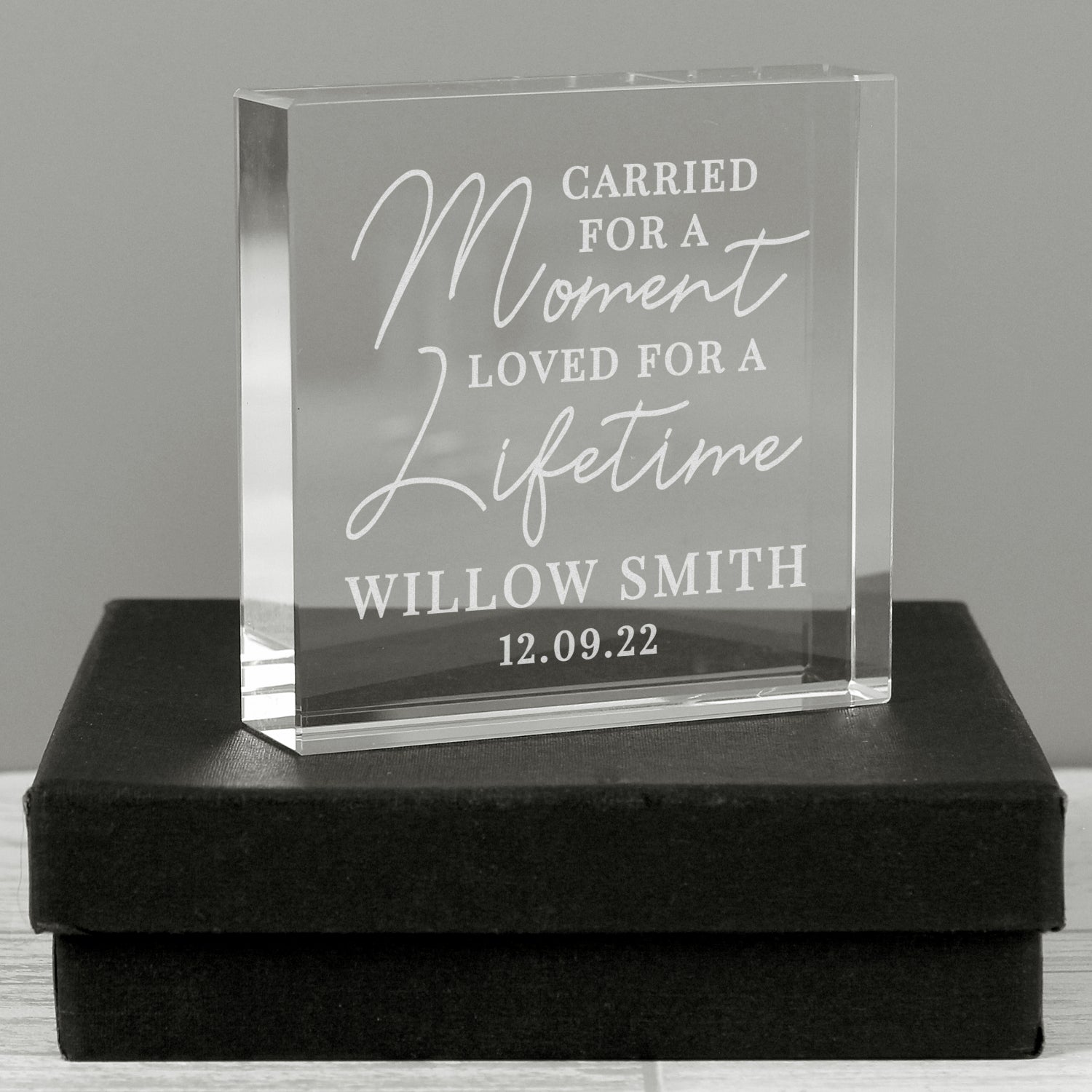 Personalised Carried for a Moment Crystal Token: 1 - Crystal Tokens By Gift Moments