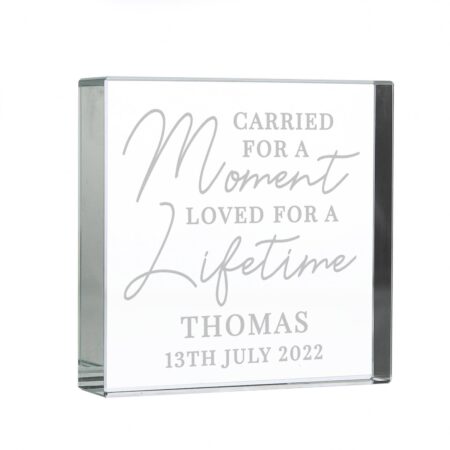 Personalised Carried for a Moment Crystal Token: 4 - Crystal Tokens By Gift Moments