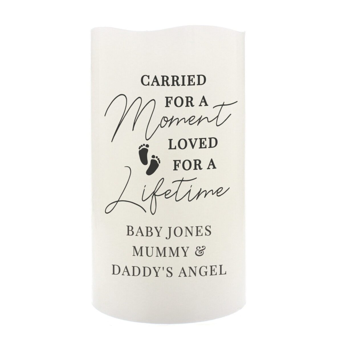 Personalised Carried For A Moment Led Candle: 3 - LED Lighting By Gift Moments