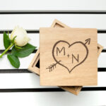 Personalised Carved Heart Oak Photo Cube: 1 - Photo Cubes By Gift Moments