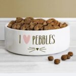 Personalised Cat Features 14cm Medium White Pet Bowl: 1 - Pet Products By Gift Moments