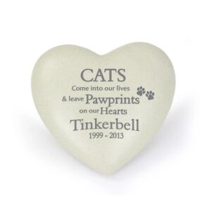 Personalised Cat Pawprints Heart Memorial: 3 - Memorials By Gift Moments