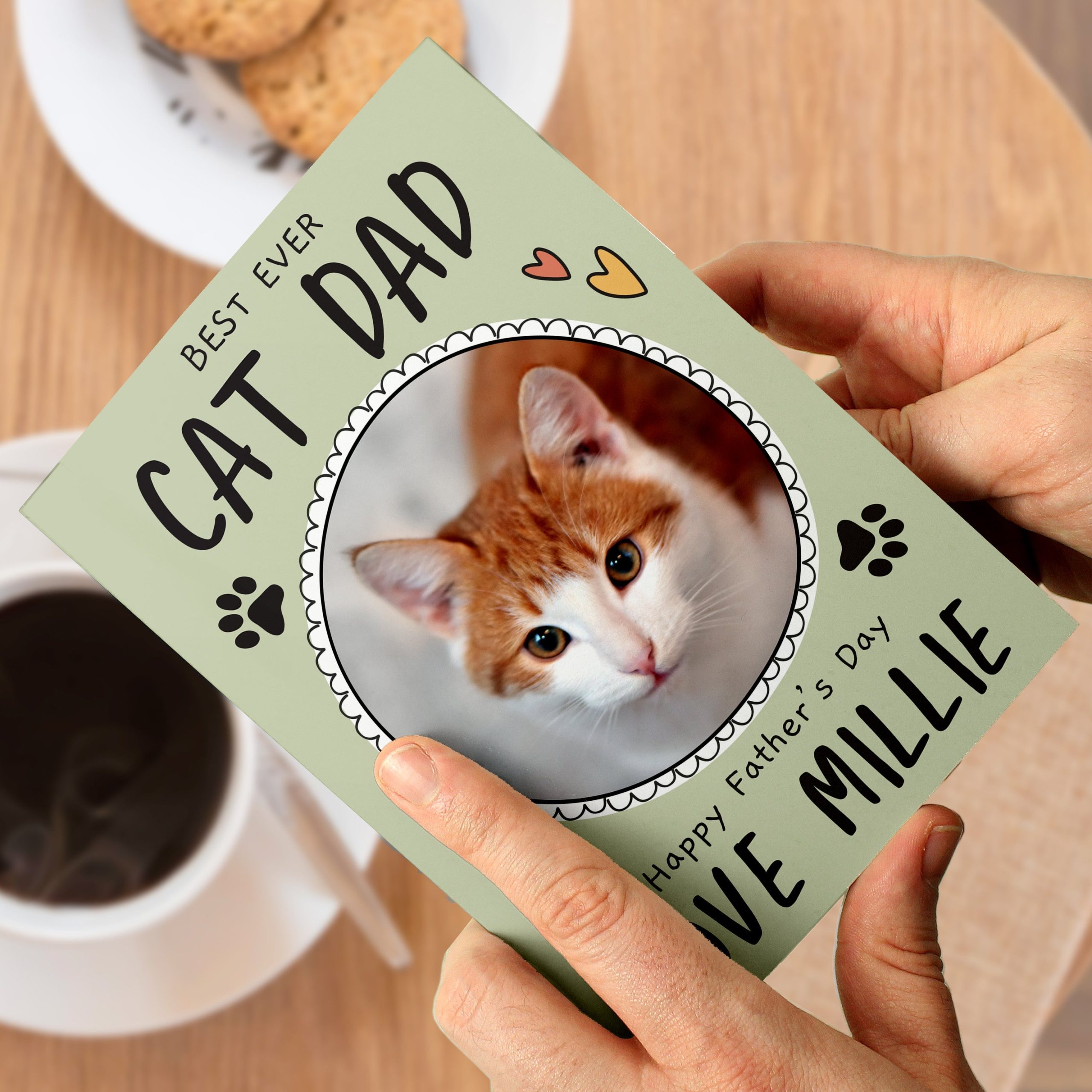 Personalised From the Cat Photo Upload Card: 1 - Greeting Cards By Gift Moments