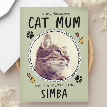 Personalised From the Cat Photo Upload Card: 2 - Greeting Cards By Gift Moments