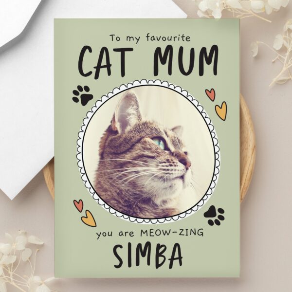 Personalised From the Cat Photo Upload Card: 2 - Greeting Cards By Gift Moments