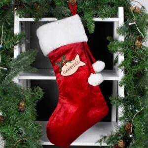 Personalised Cat Treats Luxury Red Stocking: 1 - Christmas Stockings By Gift Moments