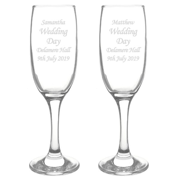 Personalised Celebration Pair of Flutes: 2 - Champagne Flutes By Gift Moments