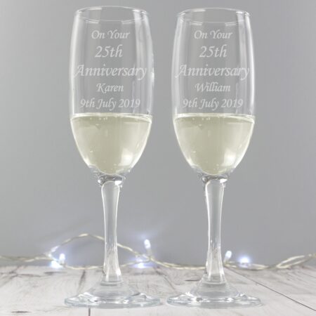 Personalised Celebration Pair of Flutes: 1 - Champagne Flutes By Gift Moments