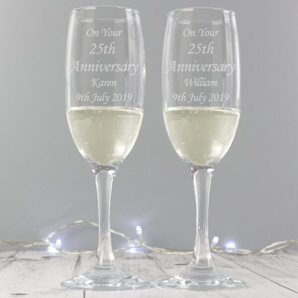 Personalised Celebration Pair of Flutes: 1 - Champagne Flutes By Gift Moments